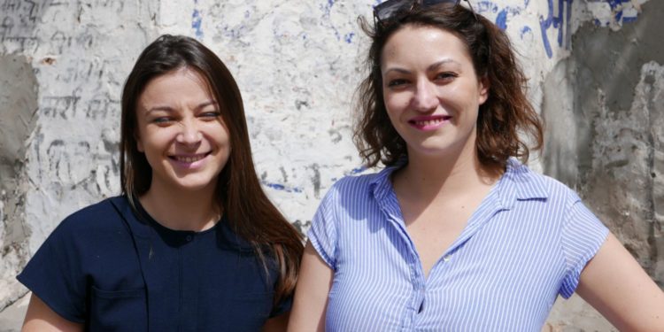 also in India, two French women pedal tourists